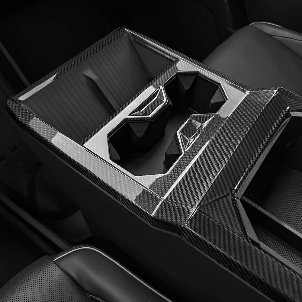 Premium Cybertruck Gen 2.0 Carbon Fiber Center Console Cover - 2x2 Twill Weave for Tesla Interior Protection & Luxury Upgrade | Durable Dash Organizer for Road Trips & Daily Commutes