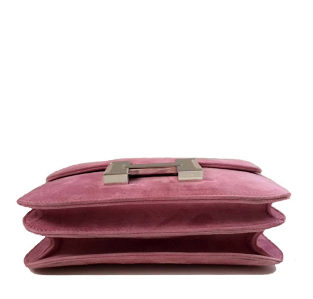 Hermès Constance Mini Bag in Fuchsia Pink with Palladium Hardware - Luxury Crossbody Bag for Women, Perfect for Parties & Date Nights