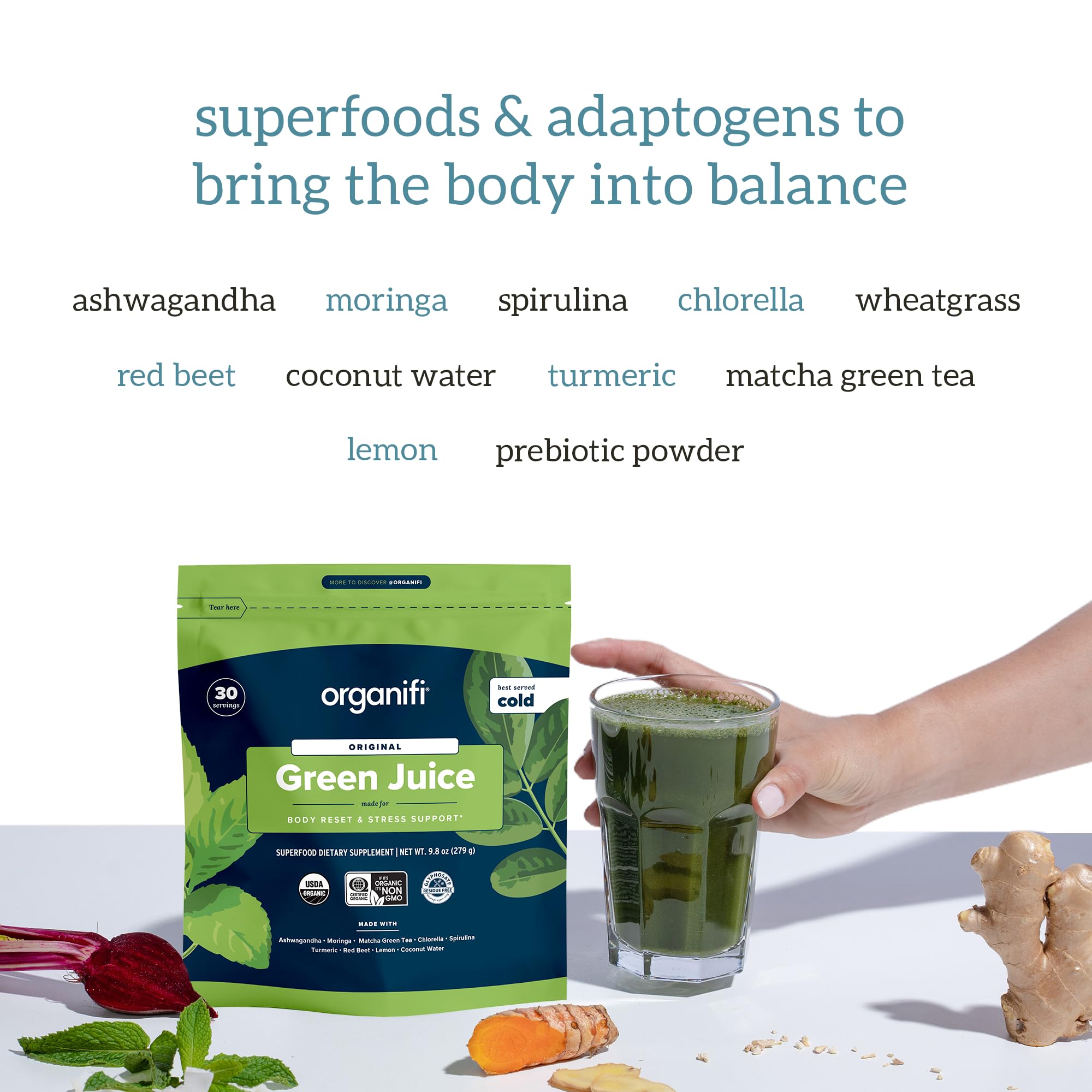 Organifi Green Juice & Red Juice Bundle - 30 Day Supply | Organic Superfood Powder with Antioxidants for Energy Boost & Stress Relief | Non-GMO, Gluten-Free, Soy-Free | Perfect for Morning Routines & Post-Workout Recovery