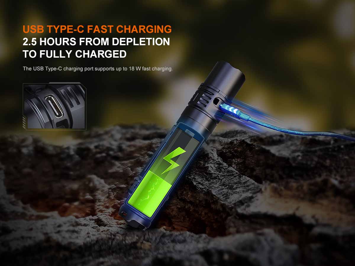 Fenix PD36R V2.0 Rechargeable Tactical Flashlight 1600 Lumens with USB-C Charging - Perfect for Camping, Hiking, Emergency & Outdoor Adventures
