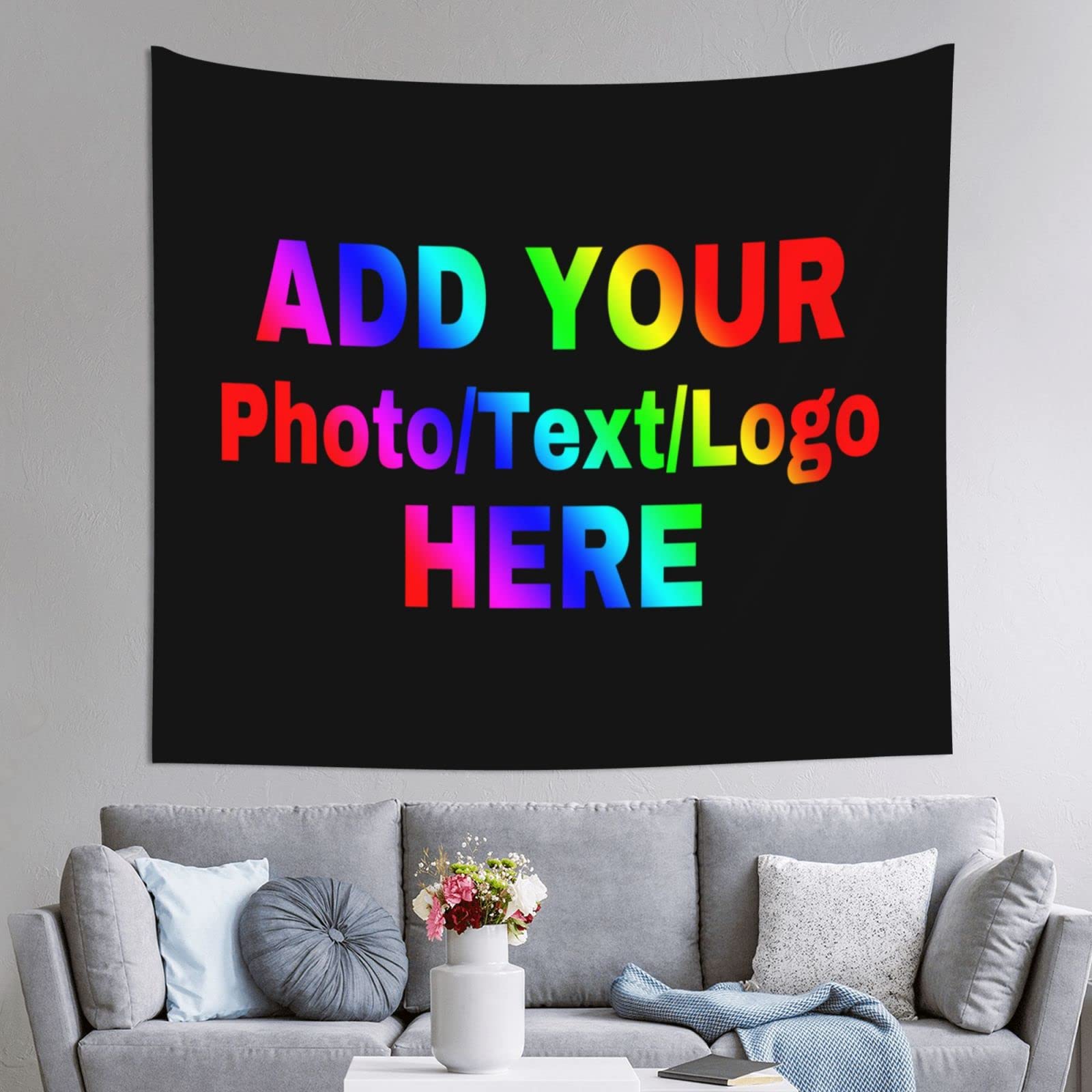 Personalized Funny Tapestry - Custom Wall Hanging for Family, Friends & Pets - 60x51in Backdrop for Christmas, Halloween, Birthday & Wedding - Unique Gift for Women & Men | Perfect for Home Decor, Bedroom, Dorm & Party Background