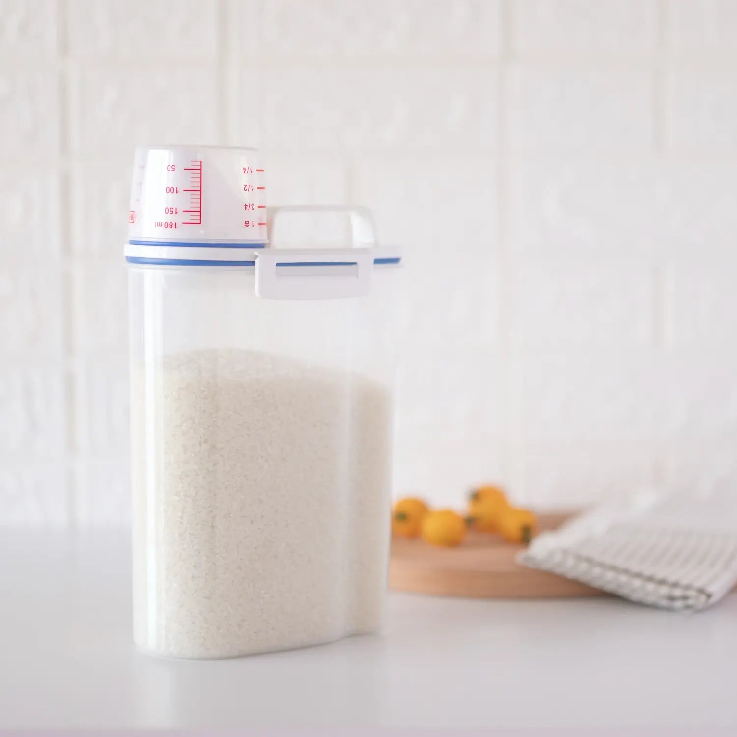 Asvel 5-Pound Airtight Rice Storage Container with Lid - BPA-Free Polypropylene Food Storage for Kitchen, Pantry & Bulk Food Organization - Perfect for Rice, Grains, Flour & Dry Goods