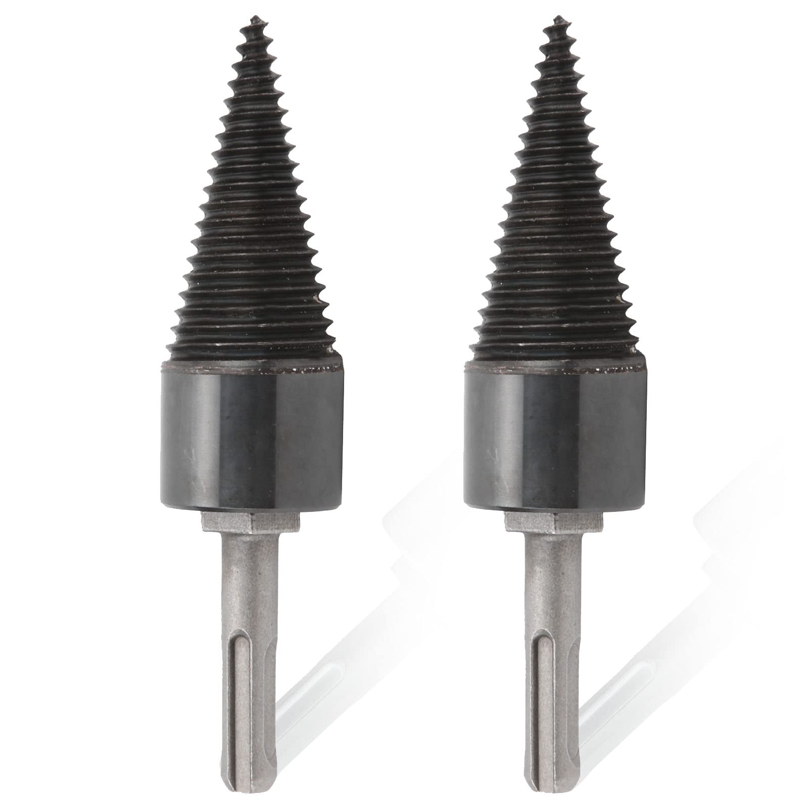 2Pcs 32mm Wood Splitting Drill Bit - Heavy Duty Firewood Splitter & Kindling Splitter for Log Splitting | Perfect for Fireplace, Camping, Wood Stove & DIY Wood Chopping Projects