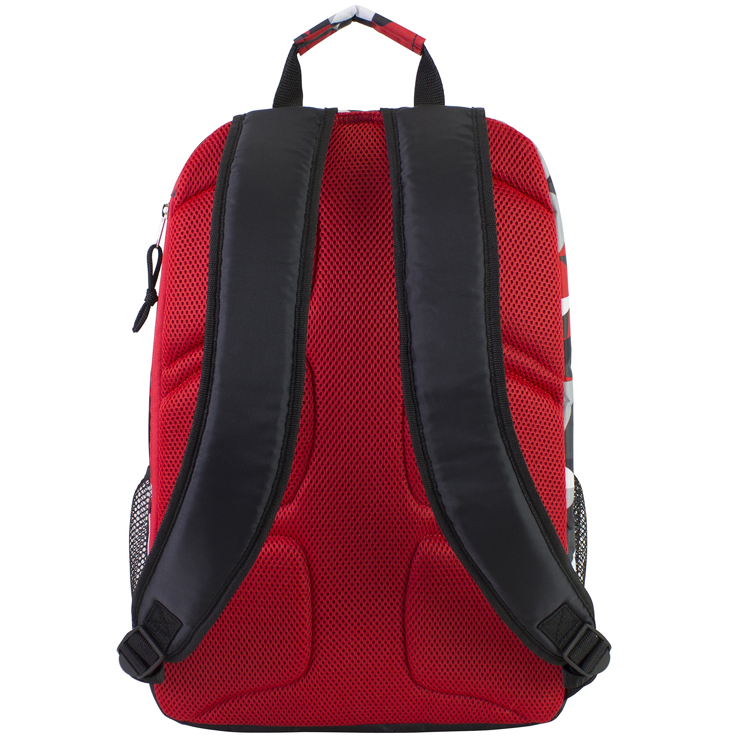 FUEL Top Load Sport Unisex Hiking Backpack - Waterproof Camping & Travel Carry On Bag for Work, Gym, Outdoor Adventures - Durable Red Geometric Design Backpack for Hiking, Commuting & Daily Use