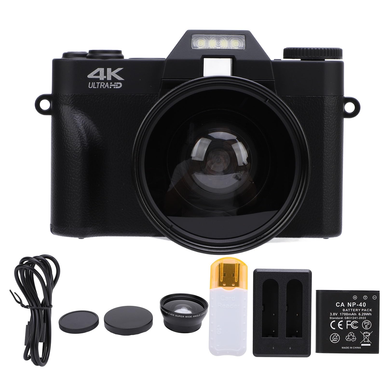 Sxhlseller 4K Digital Camera with 16X Zoom - 3 Inch IPS Rotating Touch Screen, 60FPS 56MP Vlogging Camera for YouTube, Travel & Camping - Perfect for Outdoor Adventures, Family Events and Content Creation