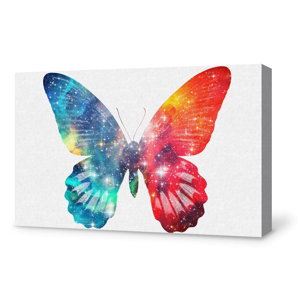 Beautiful Butterfly Giclee Canvas Wall Art - 12x18 Inches Handmade Painting for Bedroom, Living Room, Home Office & Nursery Decor