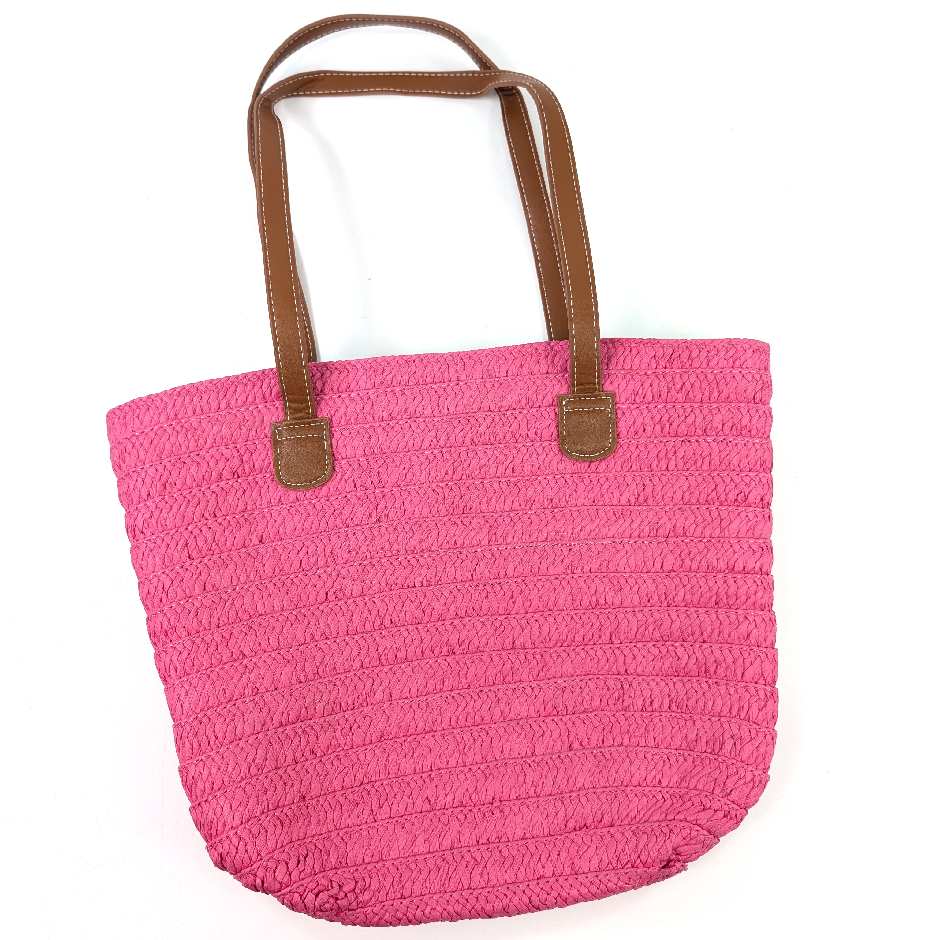 Trendy Straw Shoulder Bag for Women - Shocking Pink Crossbody Purse | Perfect for Beach, Summer Outfits & Casual Day Out