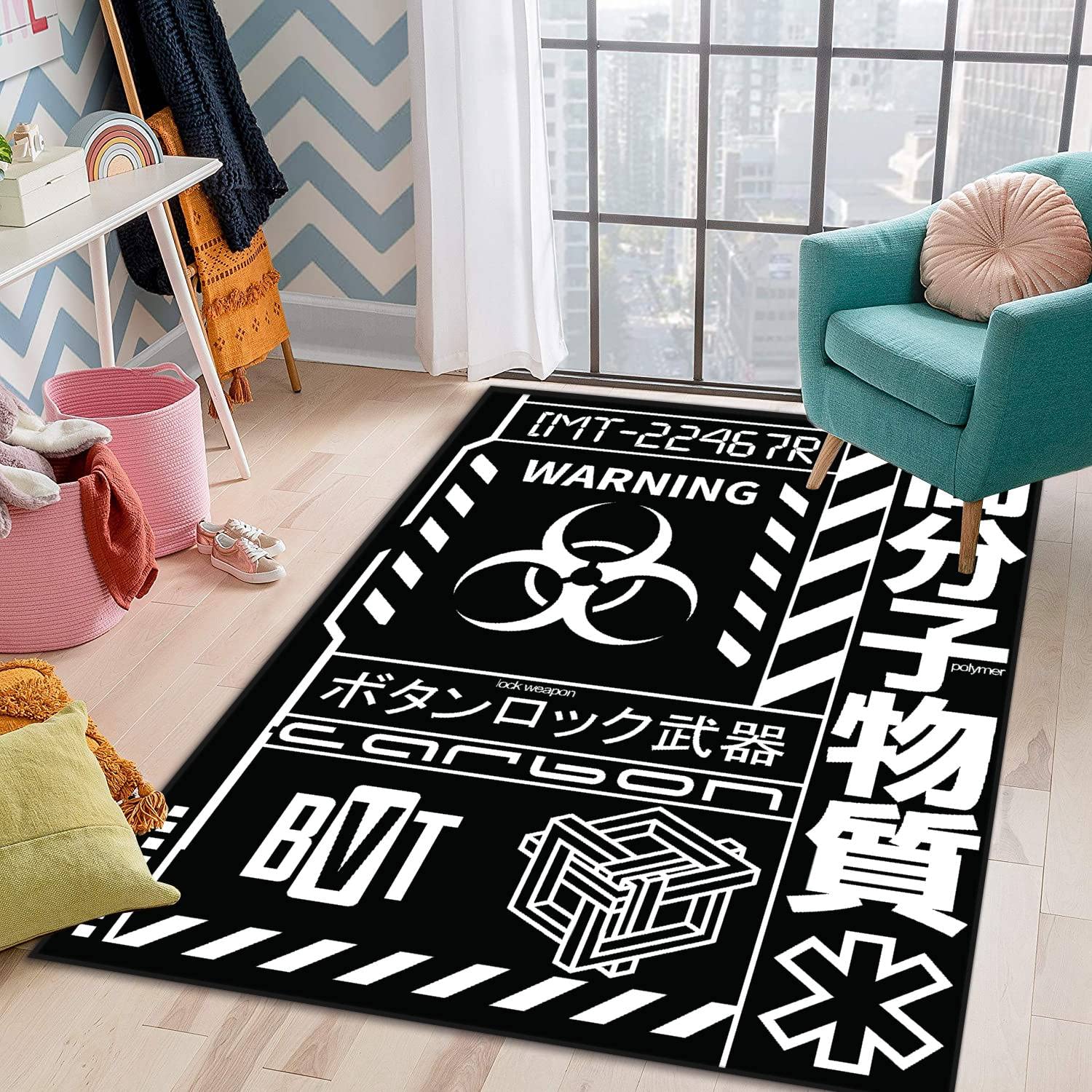 **3D Kids Play Area Rug - 5x8 ft Extra Large Soft Carpet for Boys & Girls - Non-Slip Nursery, Playroom & Bedroom Decor with Fun Learning Patterns - Perfect for Toddler Playtime, Storytime & Educational Activities**