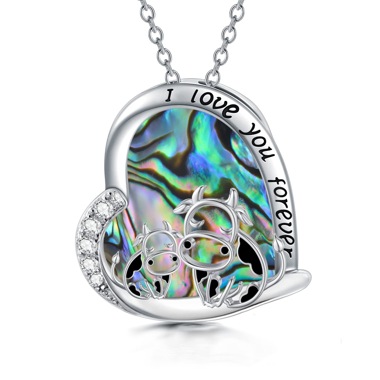 925 Sterling Silver Cow Necklace for Women - Mother's Day, Birthday Gifts for Mom & Girls - Unique Pendant Jewelry for Her, Perfect for Daily Wear & Special Occasions