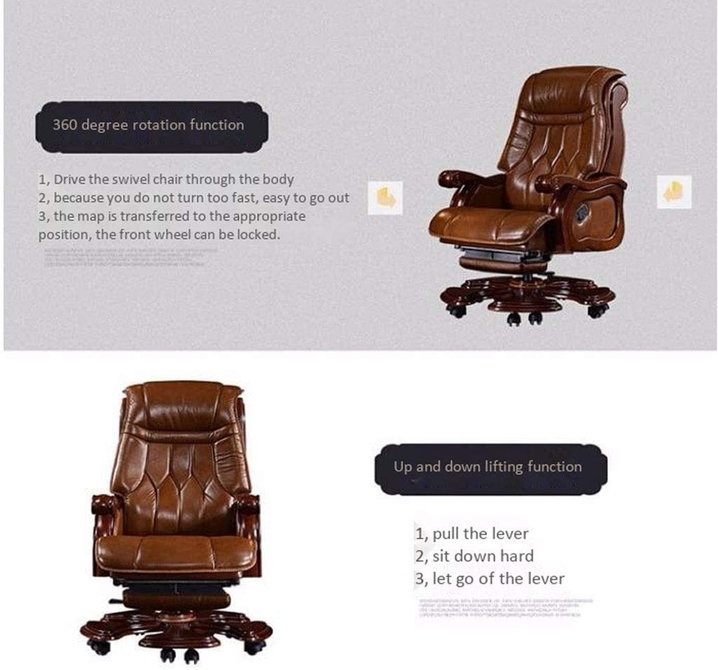 Premium High-Back Ergonomic Leather Executive Office Chair with Adjustable Lumbar Support, Swivel & Reclining Function - Perfect for Home Office, Conference Rooms & Manager Suites