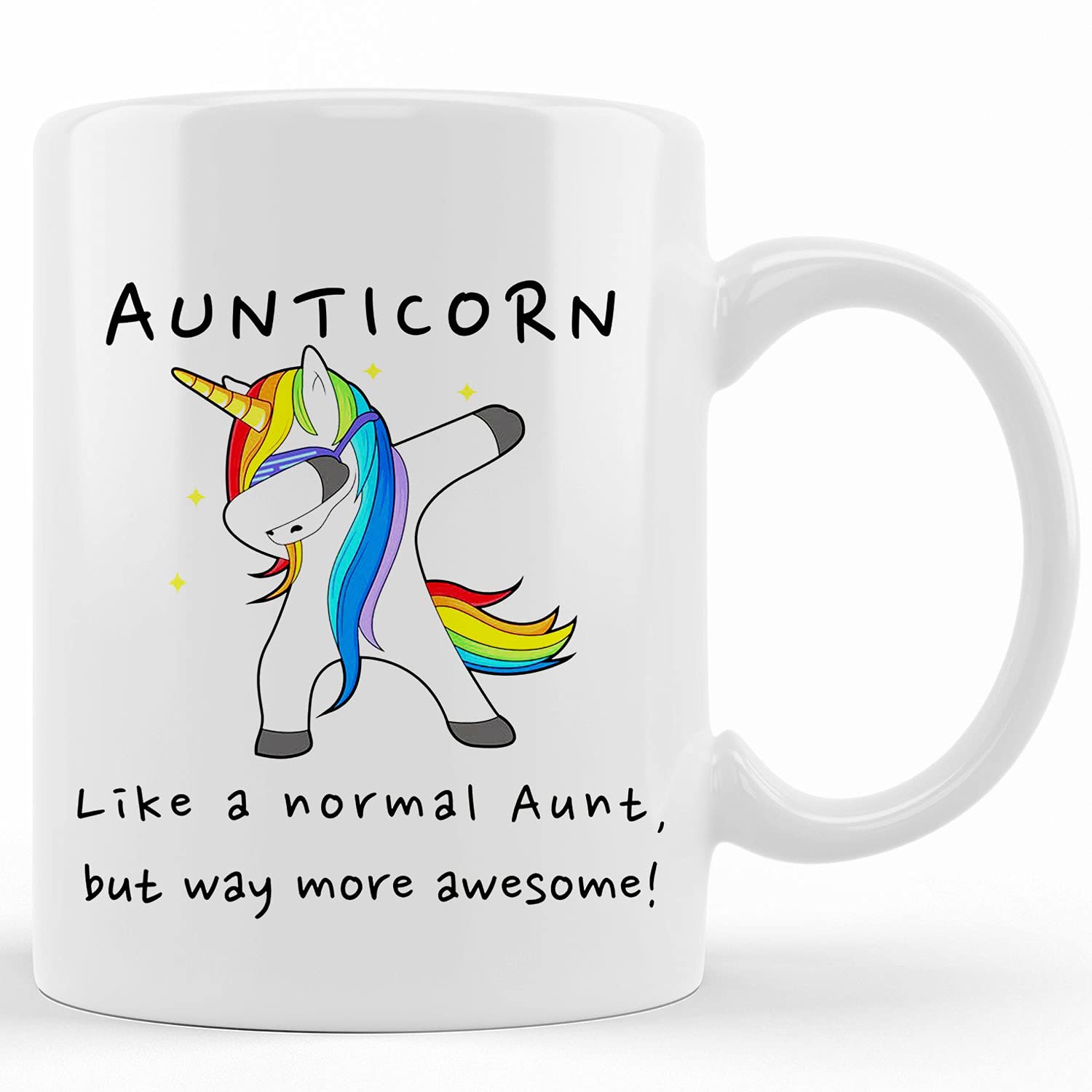 Personalized Unicorn Aunt Mug - 11oz & 15oz Ceramic Coffee Cup - Funny Novelty Gift for New Aunts - Perfect for Birthdays, Mother's Day & Tea Time