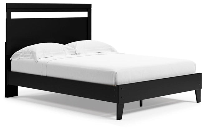 Finch Queen Panel Platform Bed with 2 Nightstands - Modern Wooden Bed Frame with Storage & Matching Nightstands for Bedroom, Guest Room or Apartment