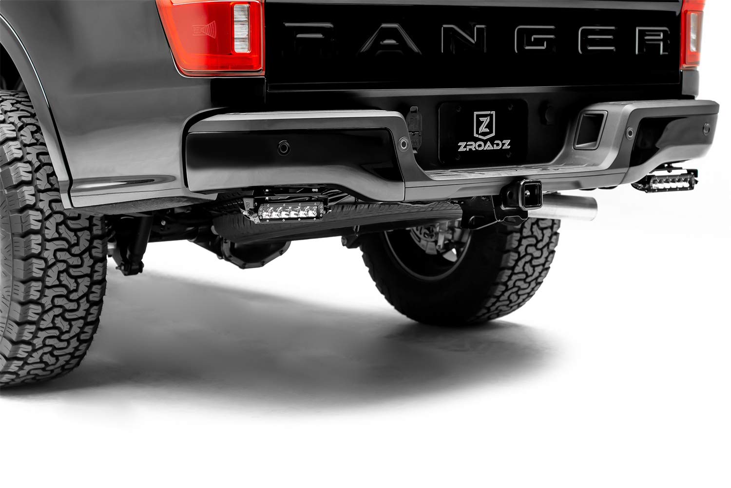 2019-2021 Ford Ranger Under Rear Bumper LED Light Mounting Bracket - Fits ZROADZ 6 Inch & Similar LED Lights (Lights Not Included) - Black PN Z385881 - Perfect for Off-Roading & Night Driving