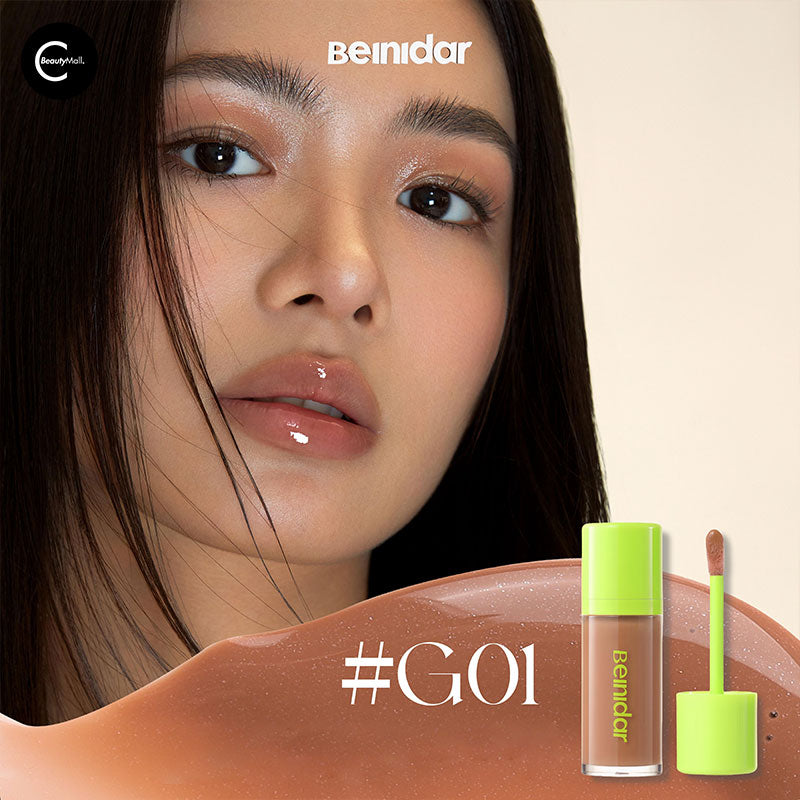 BEINIDAR Dewy Glossy Lip Elixir - Hydrating Plumping Lip Gloss with Vitamin E | Perfect for Everyday Wear, Date Night & Makeup Looks
