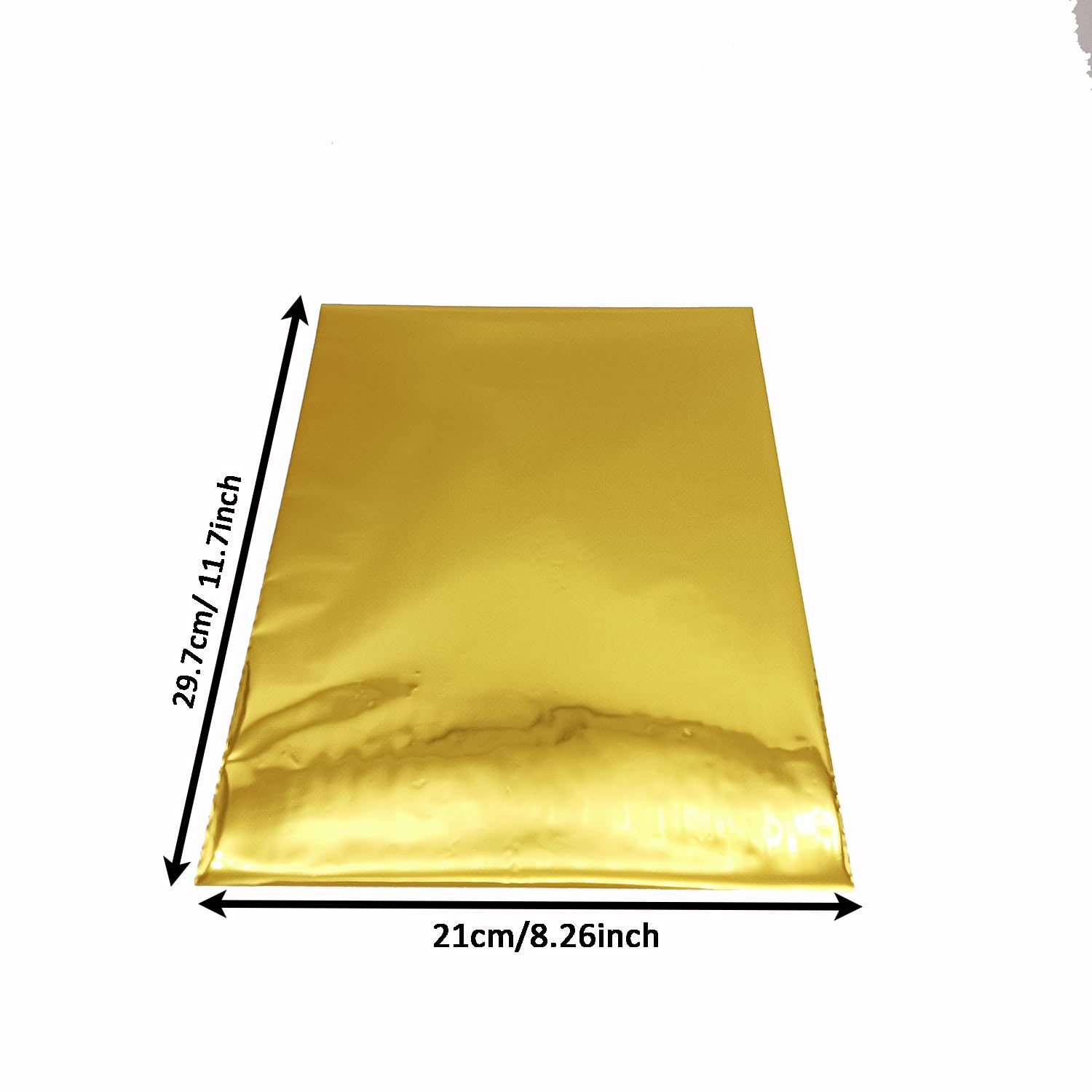 50 Sheets A4 Holographic Heat Transfer Foil Paper - Gold Reactive Foil for Laser Printer & Laminator - DIY Craft Supplies for Scrapbooking, Card Making & T-Shirt Designs