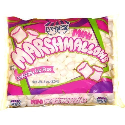 Paskesz Mini White Marshmallows 8oz (1 Bag) - Kosher, Gluten-Free, Perfect for Hot Cocoa, Baking & S'mores