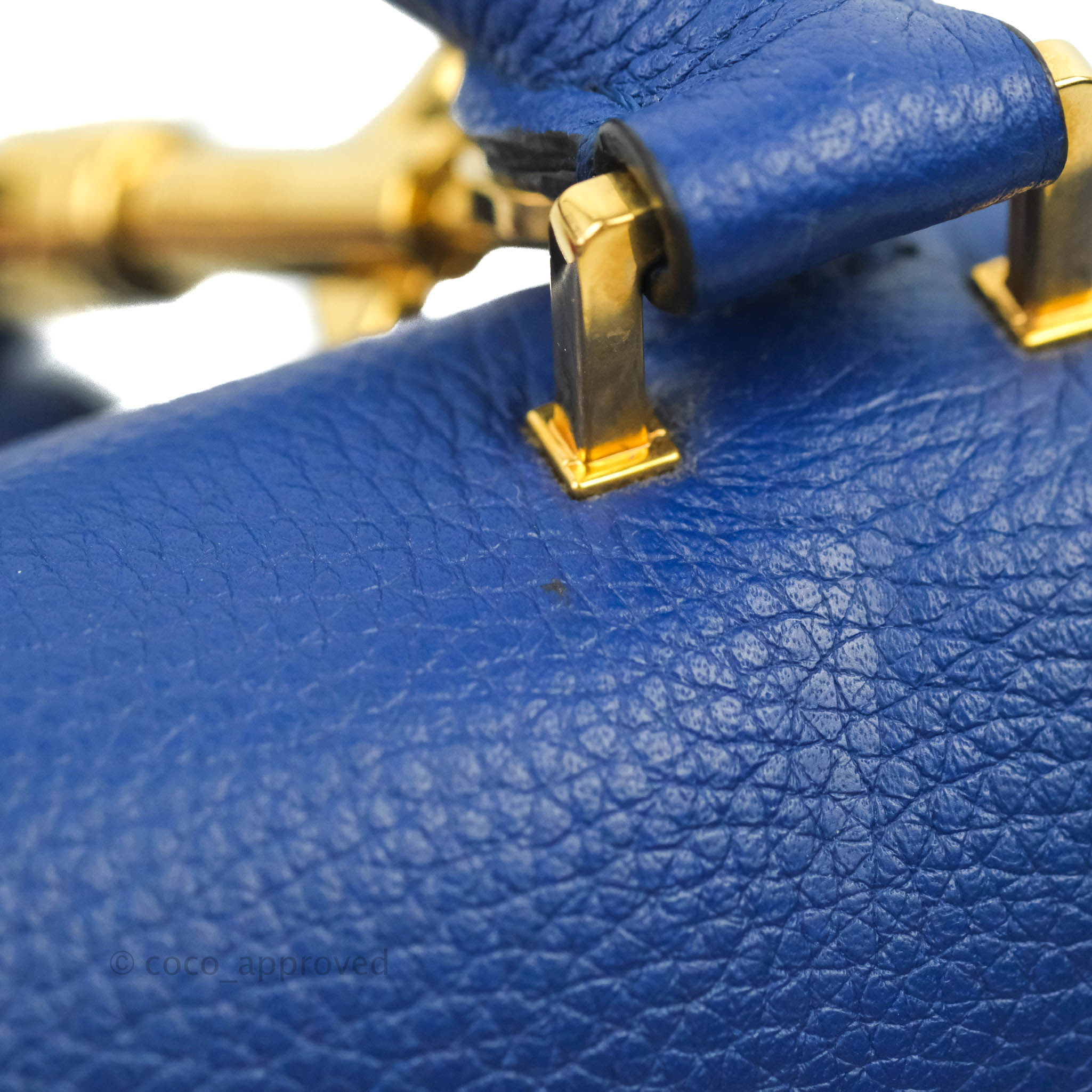 Celine Sleek Small Tri-Color Trapeze Bag in Blue Calfskin Leather - Perfect for Work, Travel & Everyday Use