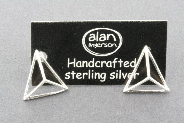 Pyramid Stud Earrings Sterling Silver 925 - Trendy Punk Gothic Jewelry for Women & Men - Perfect for Parties, Concerts & Everyday Wear