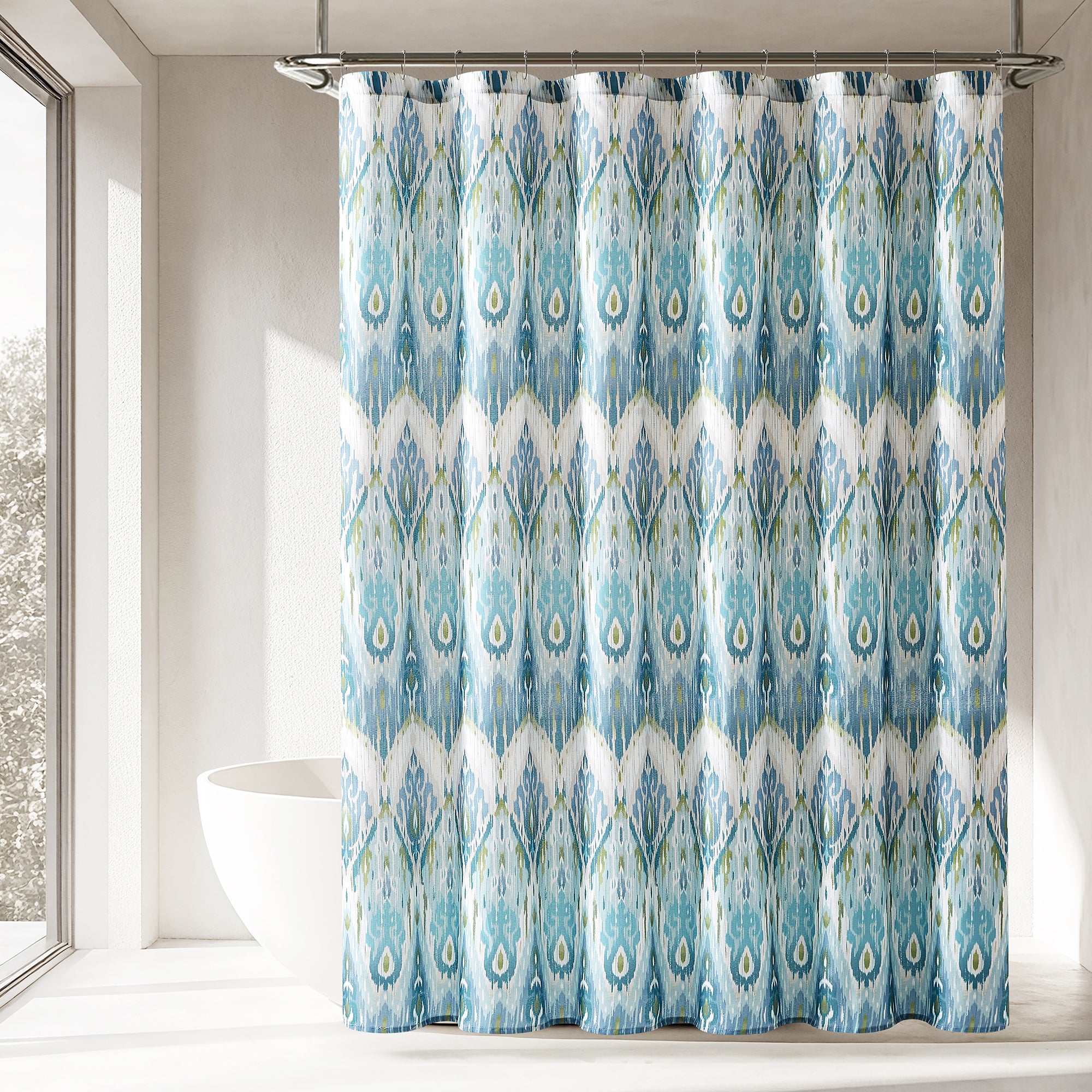 Stylish Ikat Drops Shower Curtain - Waterproof Bathroom Decor for Modern Homes - Perfect for Bathrooms, Guest Rooms & Spa Retreats