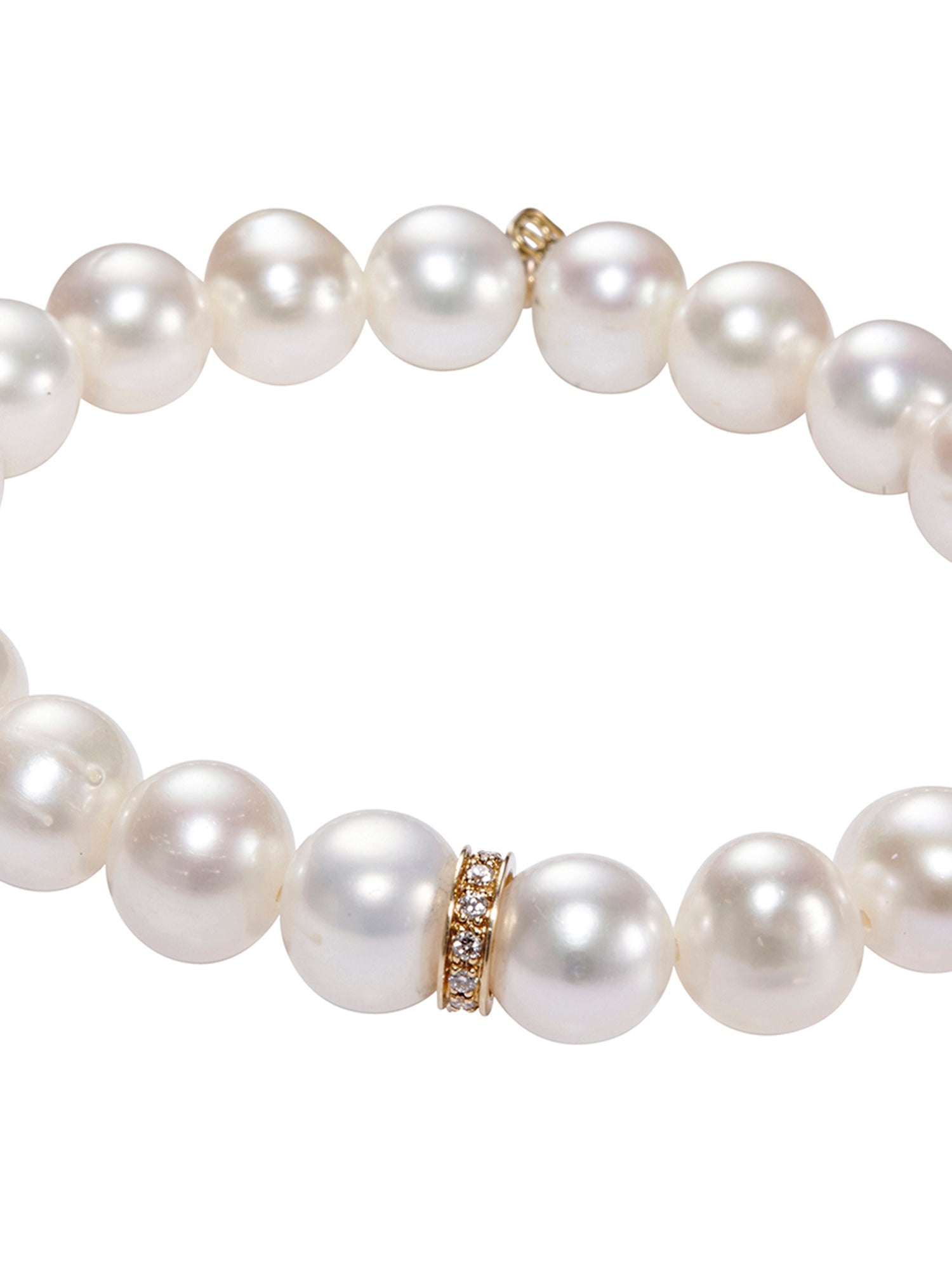 Elegant Pearl Pavé Diamond Rondelle Bracelet for Women - Perfect for Weddings, Anniversaries & Special Occasions