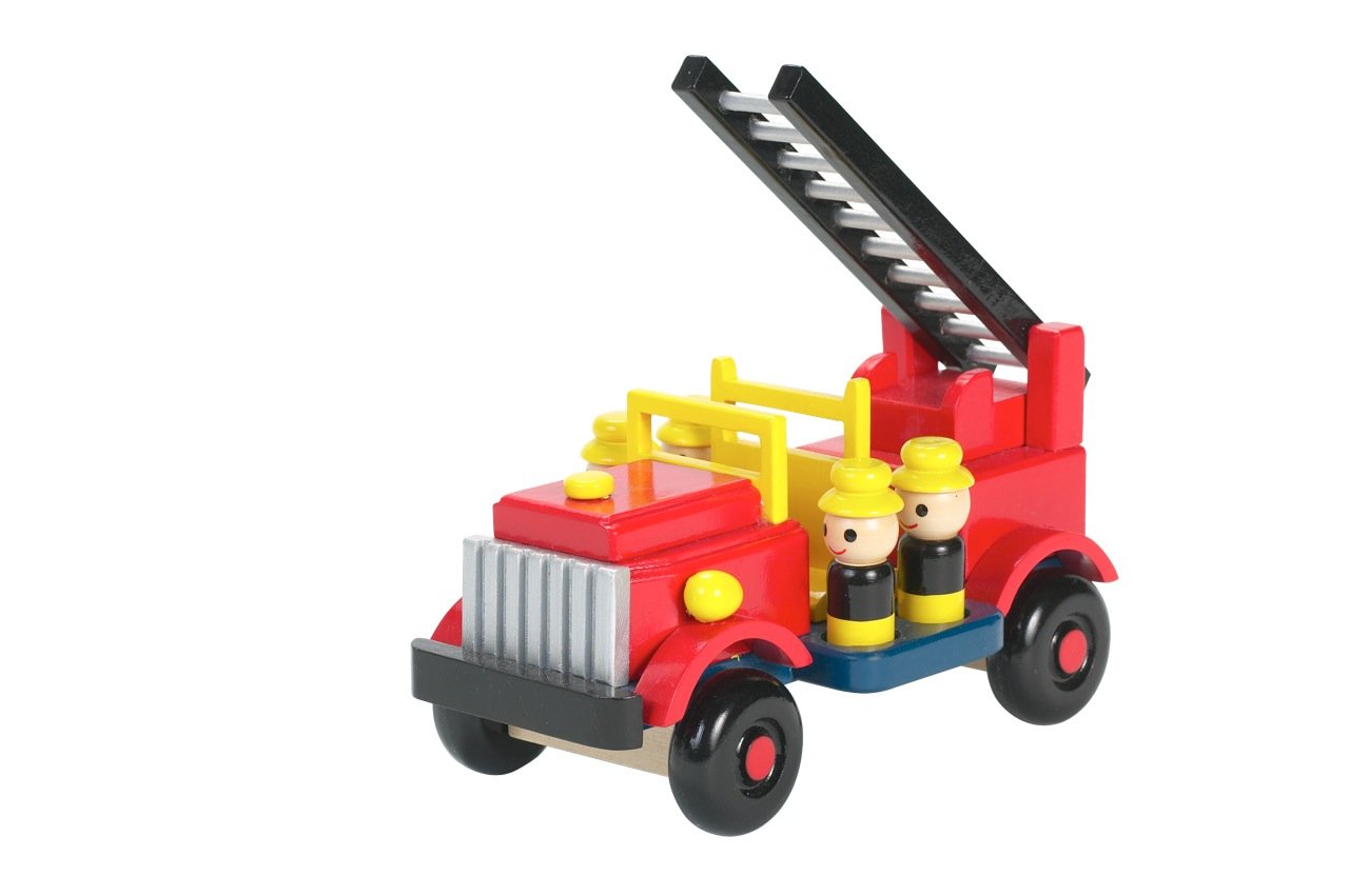 Orange Tree Fire Engine Wooden Toy for Kids - Realistic Fire Truck Play Set for Toddlers & Children - Perfect for Pretend Play, Birthday Gifts & Early Learning