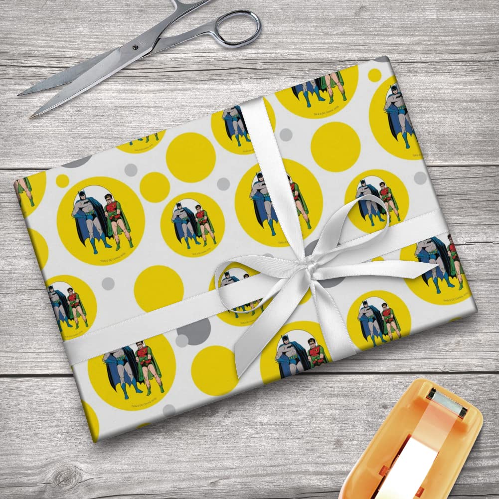 Batman and Robin Gift Wrap Paper Roll - Premium Superhero Wrapping Paper for Birthdays, Holidays & Special Occasions - Perfect for Comic Book Fans & DC Collectors