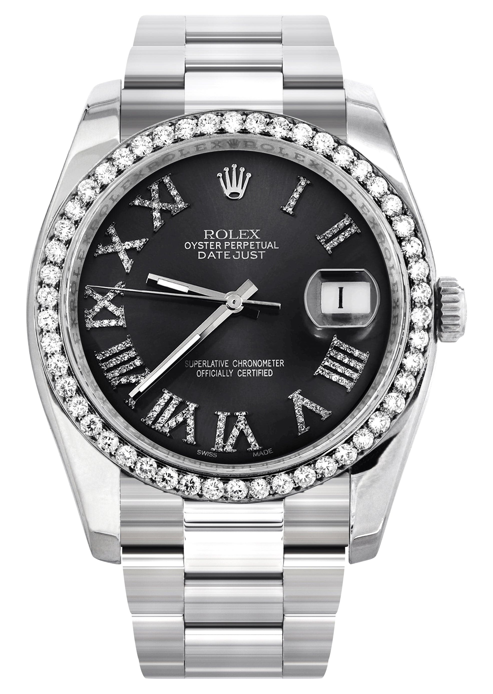 Rolex Datejust 36mm Men's Watch - Black Roman Dial, Oyster Bracelet | Luxury Automatic Timepiece for Business, Formal & Special Occasions
