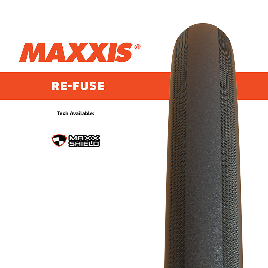 Maxxis 700c Re Fuse Endurance Road Bike Tire - Durable Puncture Resistant for Long Distance Cycling & Commuting