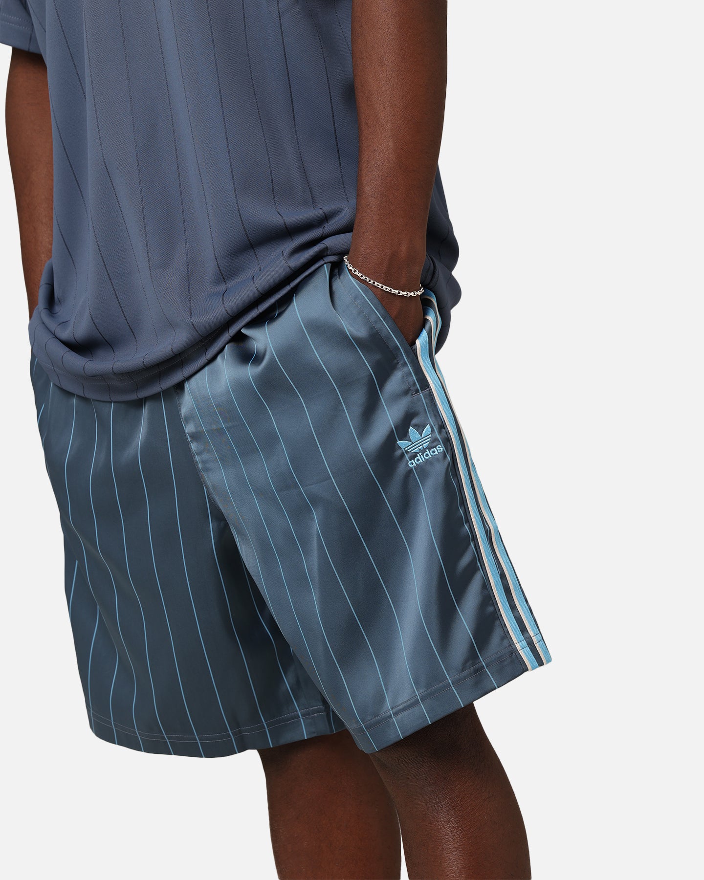 Adidas Pinstripe Sprinter Shorts - Men's Athletic Running Shorts with Side Pockets - Perfect for Gym, Jogging & Casual Wear