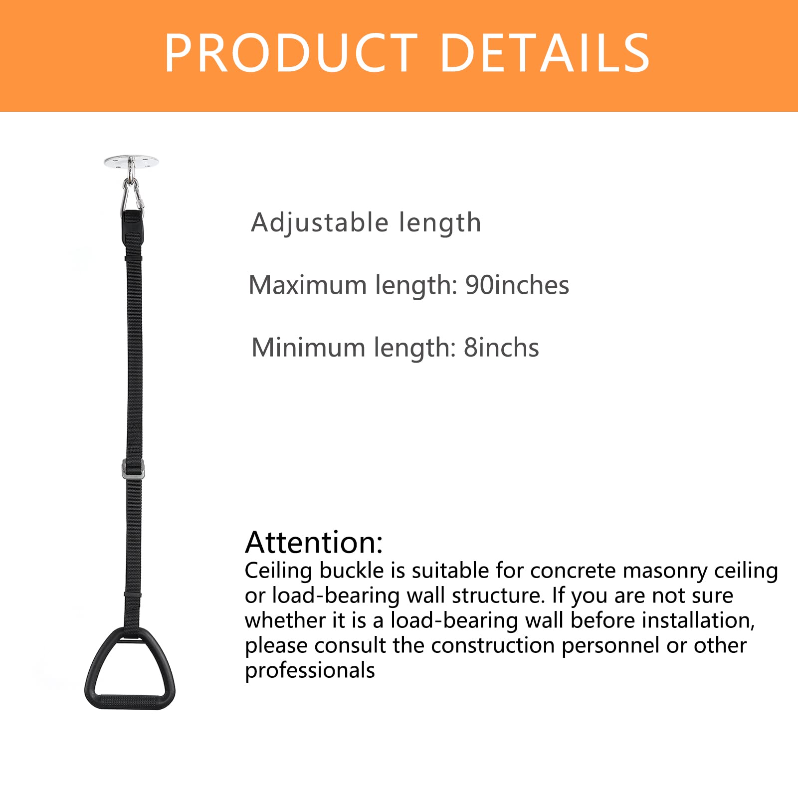 **Ceiling Mounted Bed Trapeze for Elderly & Disabled - Adjustable Bed Mobility Transfer Aid, Stand Ladder Bed Helper - Ideal for Hospitals, Home Bedrooms & Post-Surgery Recovery**    *(Use Case: Assists with safe transfers, mobility exercises, and daily independence for seniors, disabled individuals, and post-operative care.)*