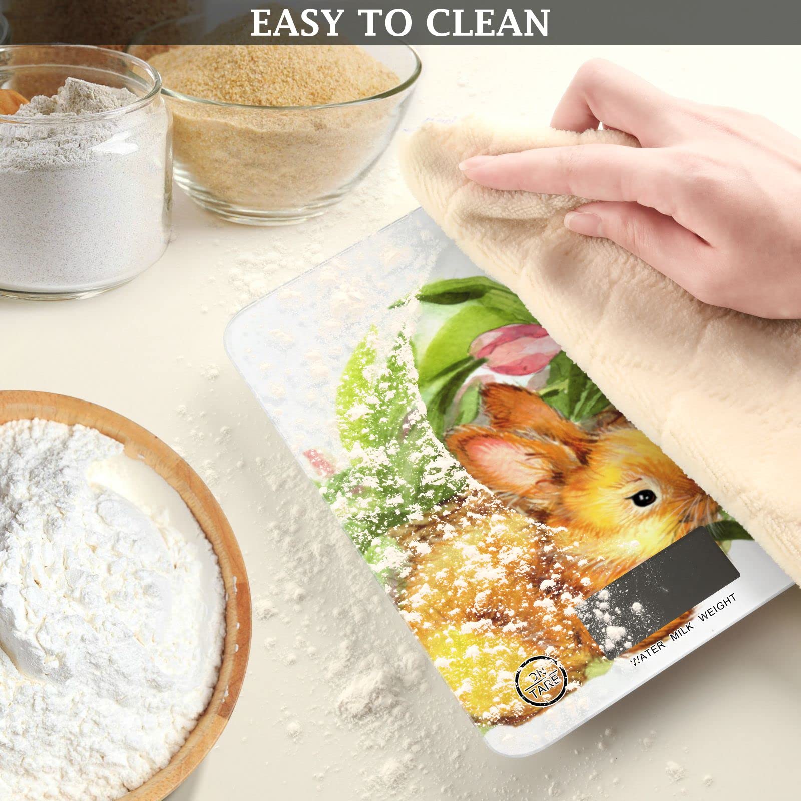 Easter Bunny Digital Kitchen Scale - Waterproof, Ounces & Grams for Baking & Cooking