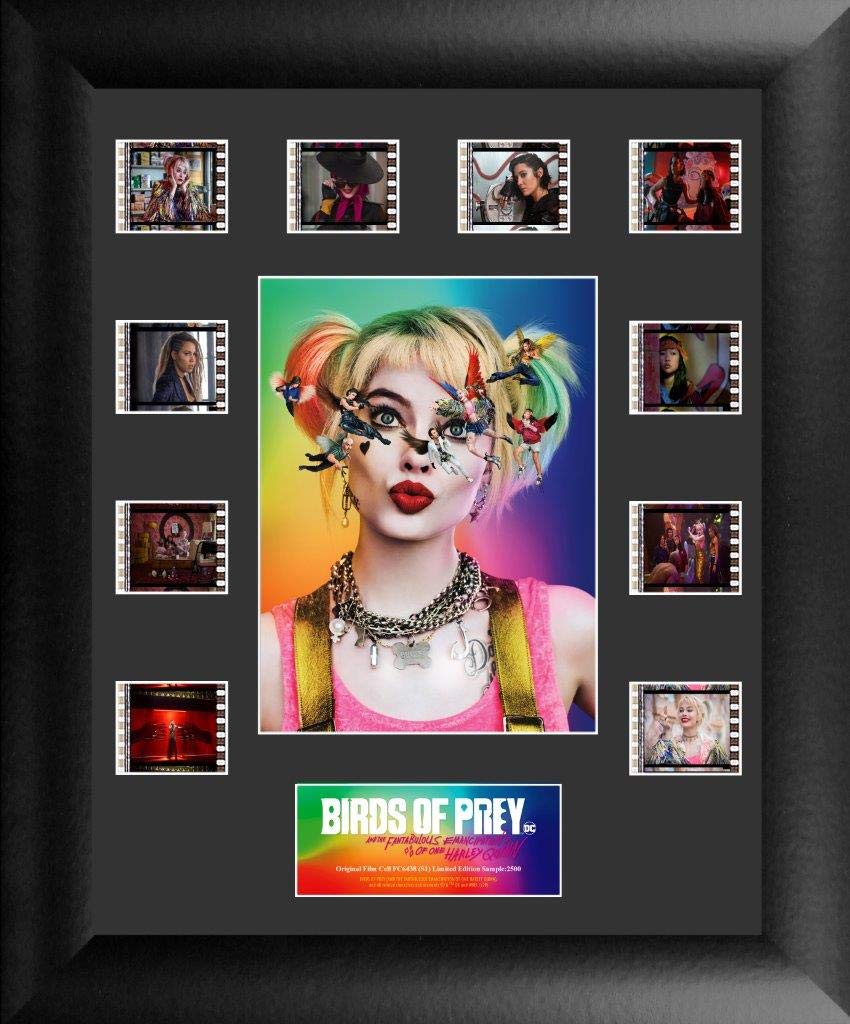 Birds of Prey Harley Quinn FilmCells 11x13 Mini Montage with 10 35mm Film Clips - Officially Licensed DC Collectible - Perfect for Movie Memorabilia Display & Superhero Fan Gifts