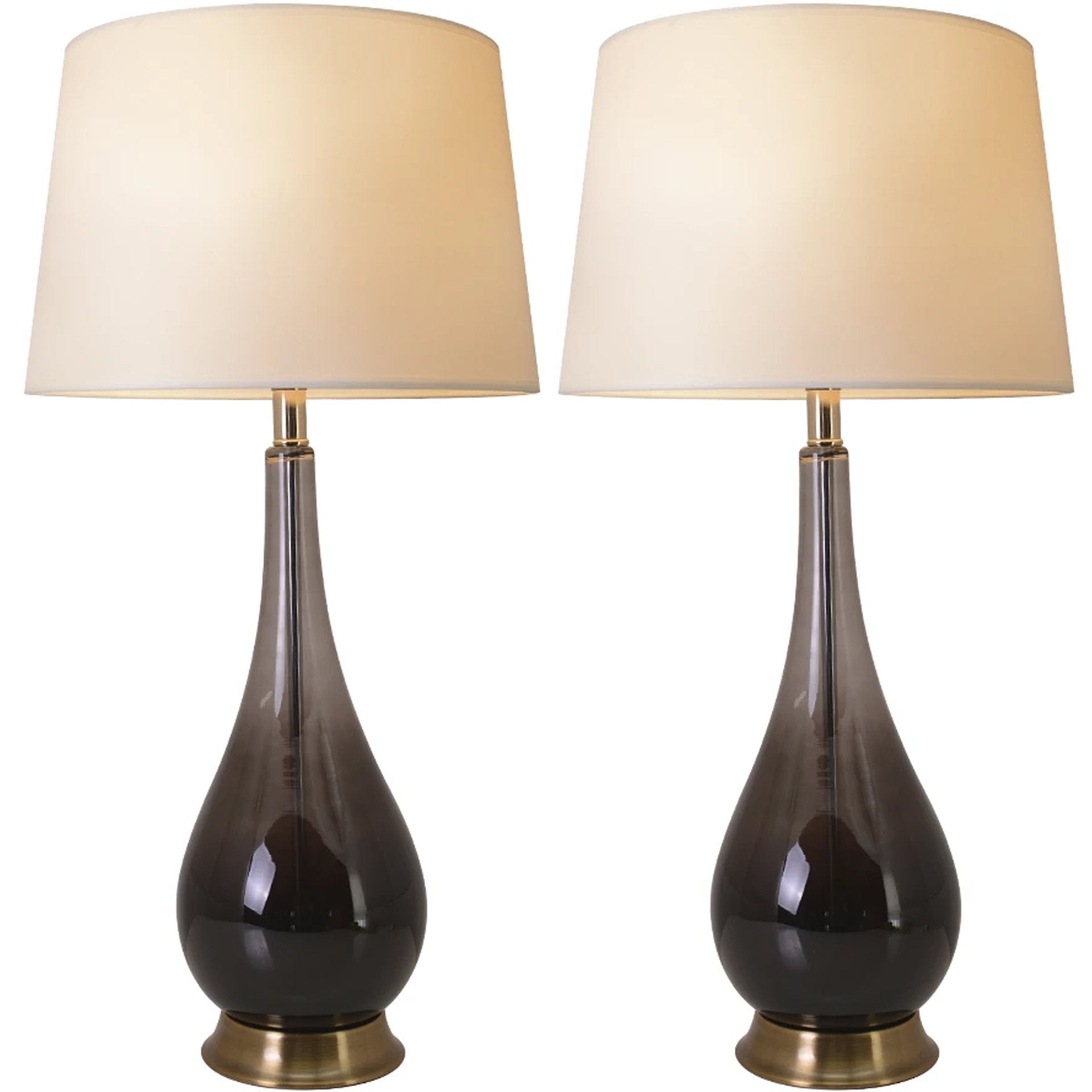 Tulip Big Translucent Ombre Glass Table Lamp Set of 2 - 30 Inch Modern Home Decor for Living Room, Bedroom & Office Lighting