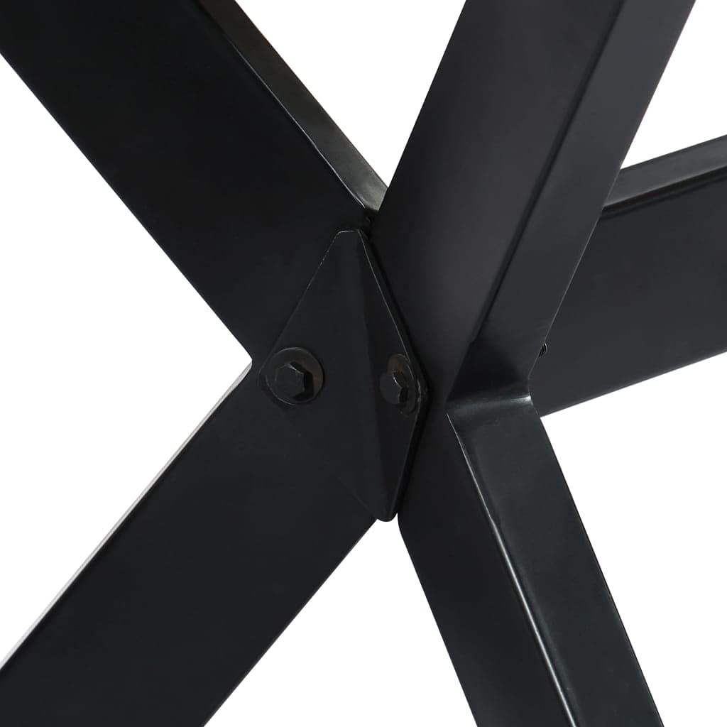 Modern Rectangular Dining Table with Sturdy Steel Cross Frame - 55.1