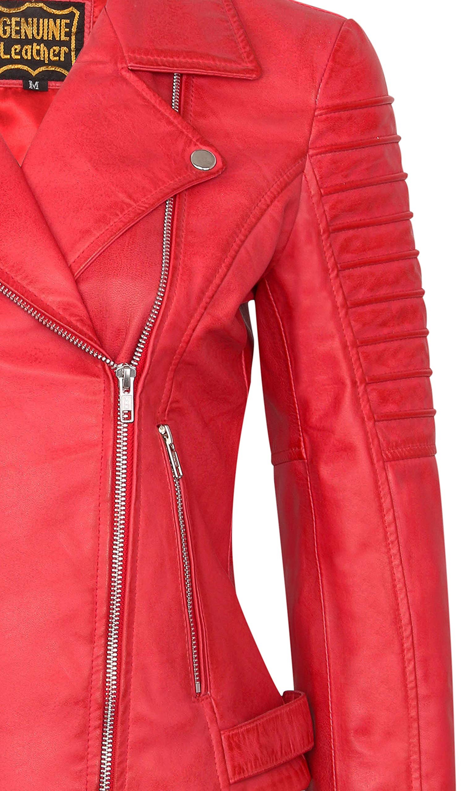 Skylinewears Women's Genuine Lambskin Leather Jacket - Bomber Motorcycle Biker Jacket for Women - Perfect for Riding, Casual Outfits & Night Out