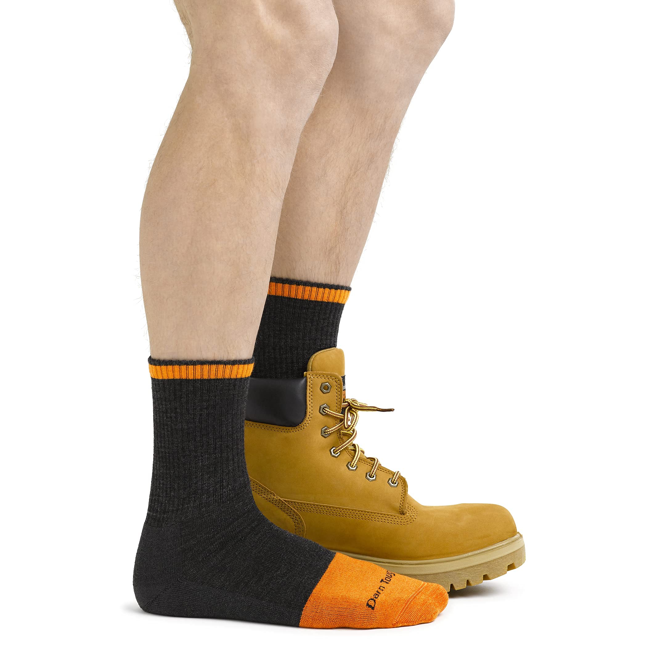 Darn Tough Vermont Men's Merino Wool Steely Micro Crew Cushion Socks with Extra Cushion Toe - Warm & Durable Hiking, Running & Outdoor Socks for All-Day Comfort