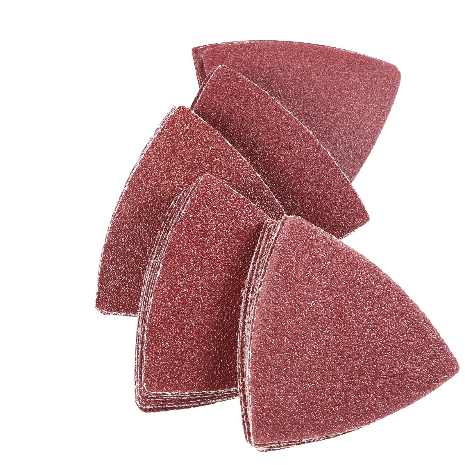 300pcs 80mm Triangular Sandpaper for 3-1/8 Inch Oscillating Multi Tool - 40/60/80/120/180/240 Grit Hook & Loop Sanding Pads - Perfect for Woodworking, Metal Polishing & DIY Home Projects