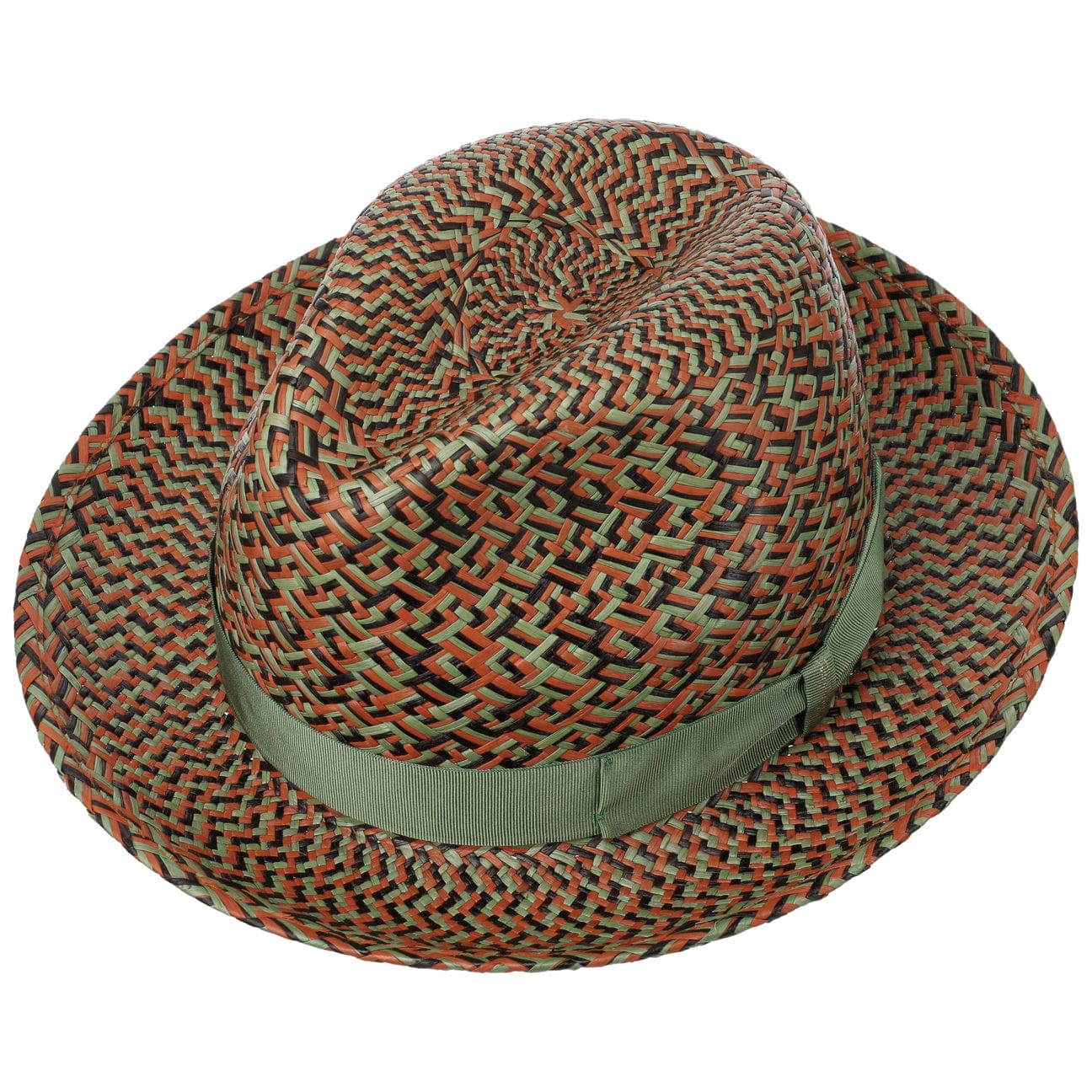 Borsalino Federico Patterned Panama Hat for Men & Women - Lightweight Summer Sun Hat for Beach, Travel & Outdoor Activities
