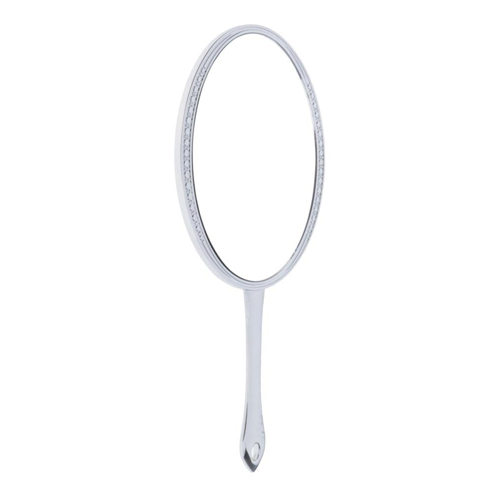 Losa 7-Inch Oval Handheld Makeup Mirror - Portable Travel Cosmetic Mirror with Magnification - Silver | Perfect for Home Vanity, Travel, and Professional Makeup Artists
