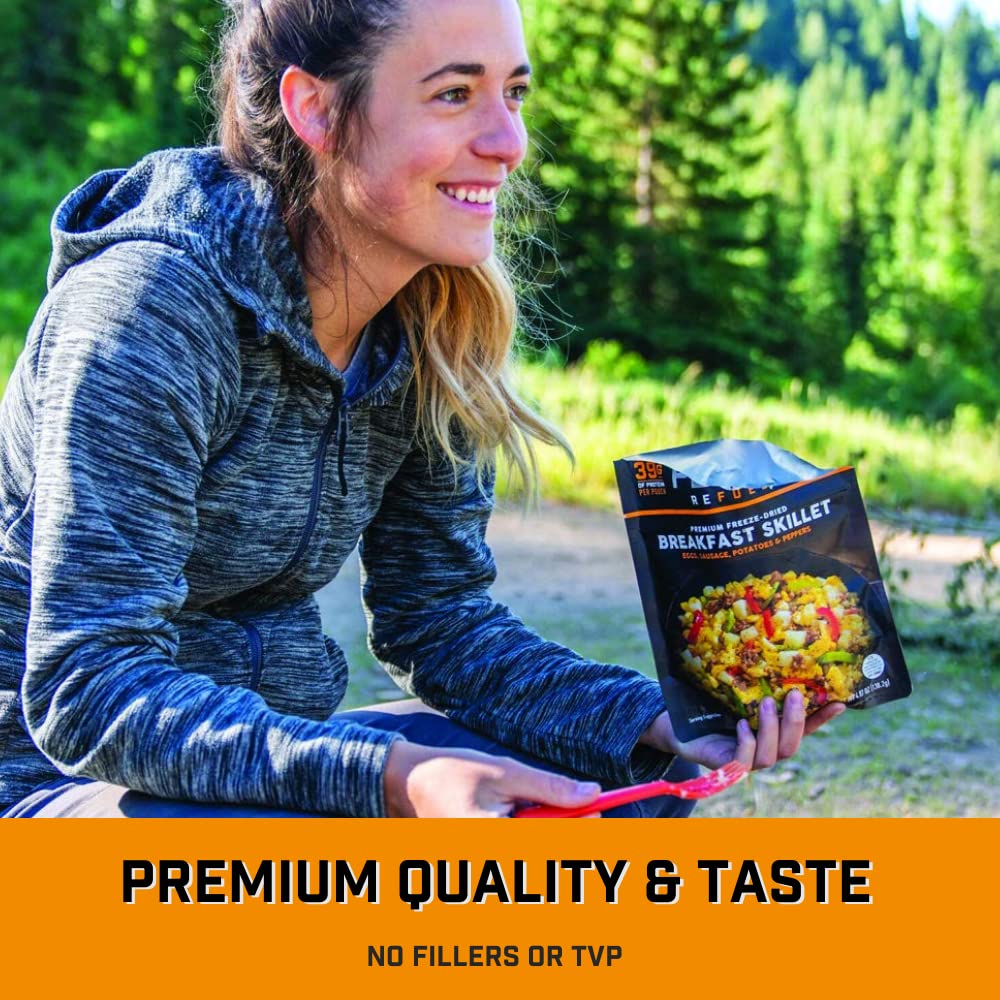 Peak Refuel Breakfast Skillet - High Protein Freeze Dried Camping Food (39g Protein, 680 Calories) | 100% Real Meat Survival Meal | 2 Servings per Pack | Perfect for Backpacking, Hiking & Emergency Preparedness (6 Pack)