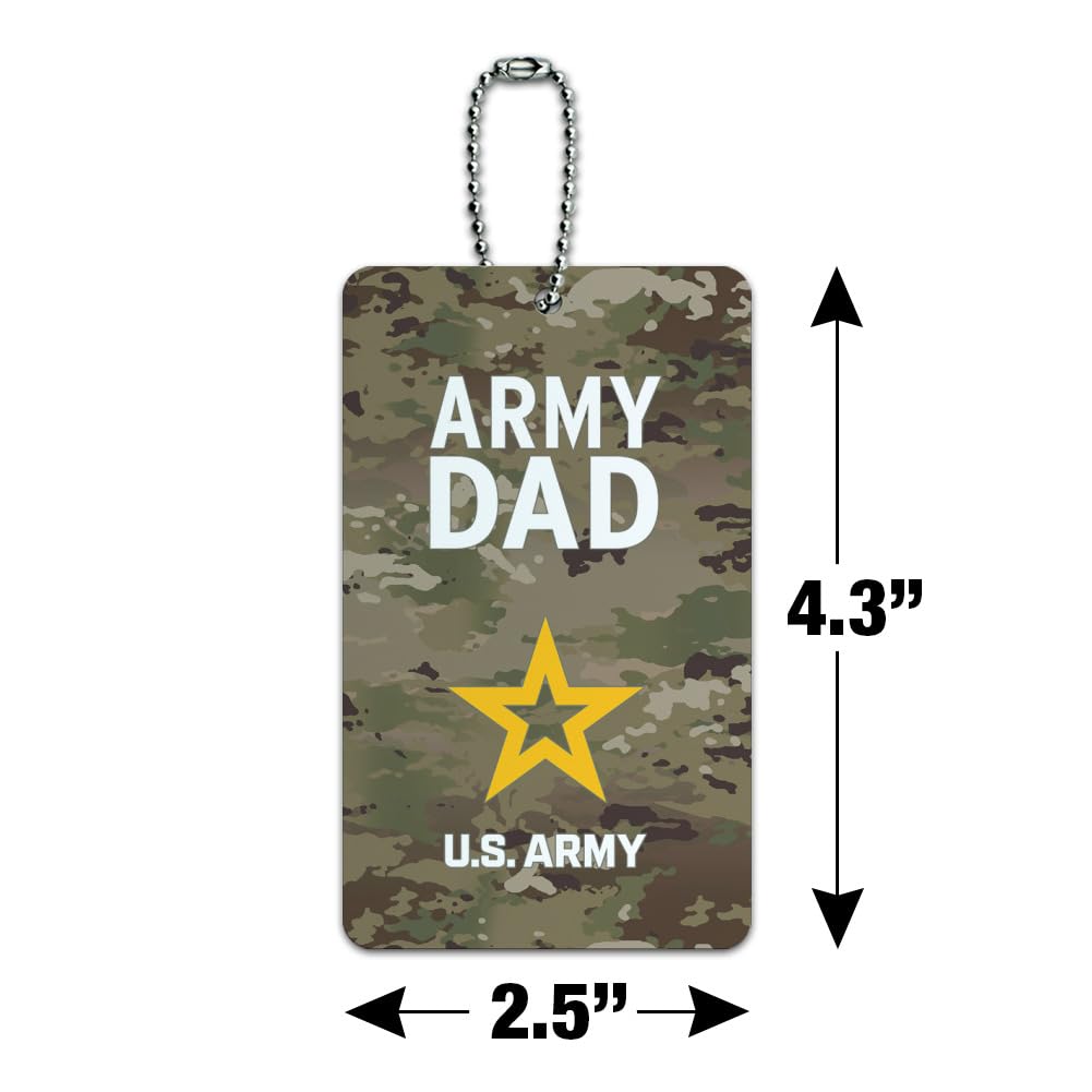 U.S. Army Dad Luggage Tag - Durable Military Themed Suitcase ID Card for Carry-On Bags - Perfect for Travel, Deployment & Military Family Gifts