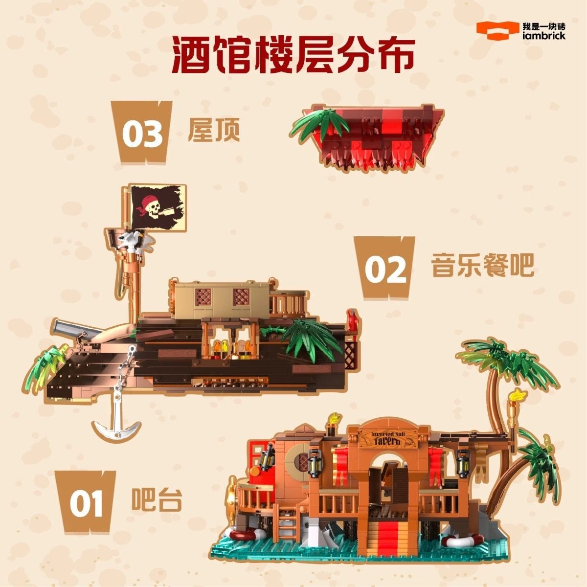 Iambrick The Inverted Sail Tavern - Unique Nautical Themed Home Decor for Coastal Living Rooms, Beach Houses & Bars