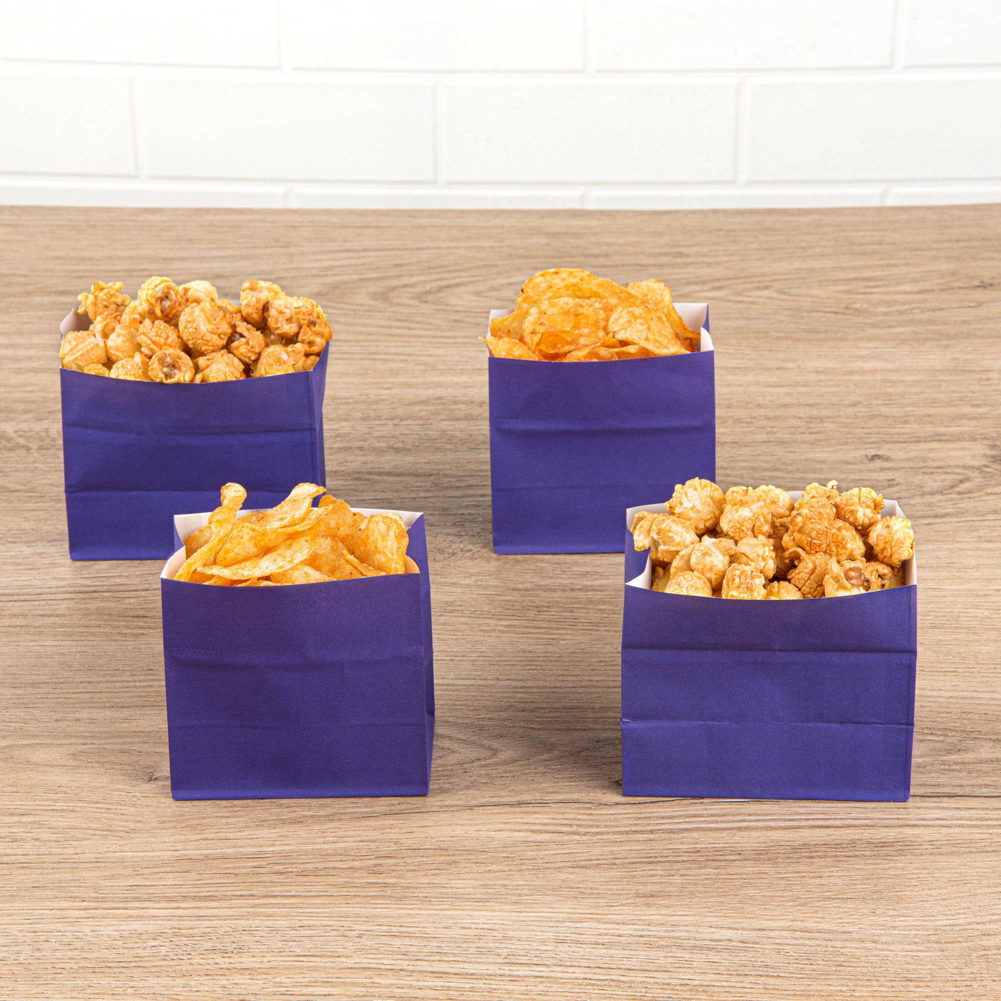 Eco-Friendly Purple Paper Snack Bags - 3.75