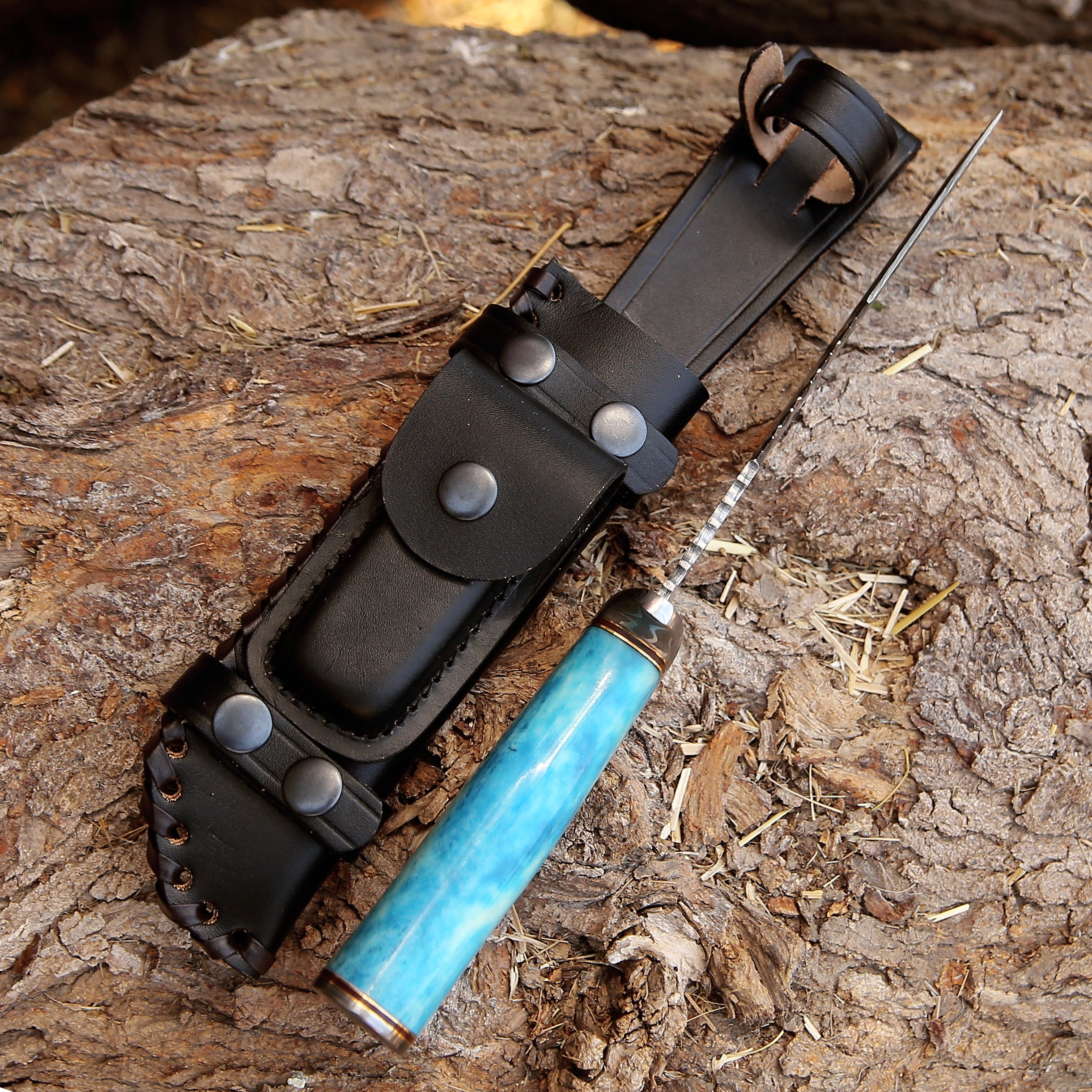 Premium Damascus Steel Handmade Hunting Knife - 7.0