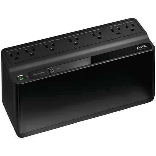 APC BE600M1 7-Outlet Battery Backup UPS with Surge Protection - Power Backup for Home Office, Computer, Router & Electronics During Outages
