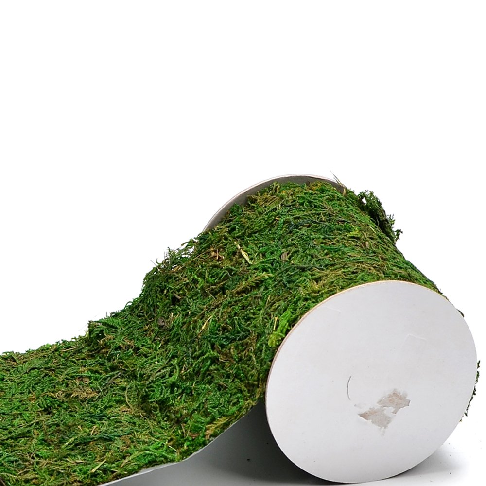 BYHER Green Moss Roll for Fairy Gardens, Wedding Decor, and DIY Crafts - 10x120cm (4