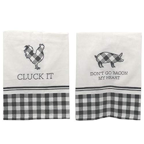 DEI Farmhouse Puns Dish Towel Set - 3 Pack Cotton Kitchen Towels for Drying Dishes, Cleaning & Decor - Funny Farmhouse Decor for Kitchen, Housewarming Gift