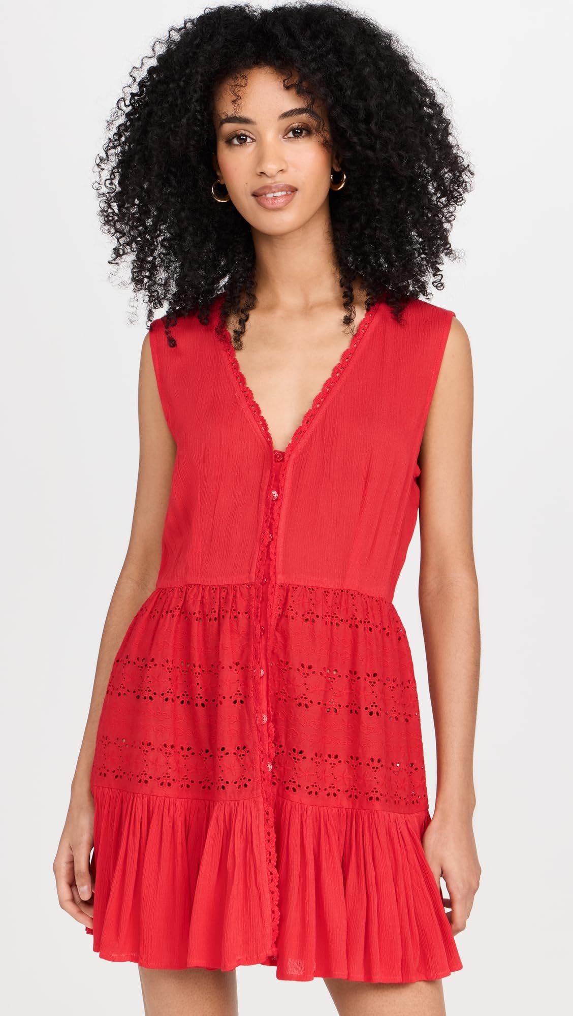 Women's Floral Eyelet Summer Dress - Breathable Cotton Sundress for Beach, Vacation & Casual Wear | Perfect for Outdoor Parties & Date Nights