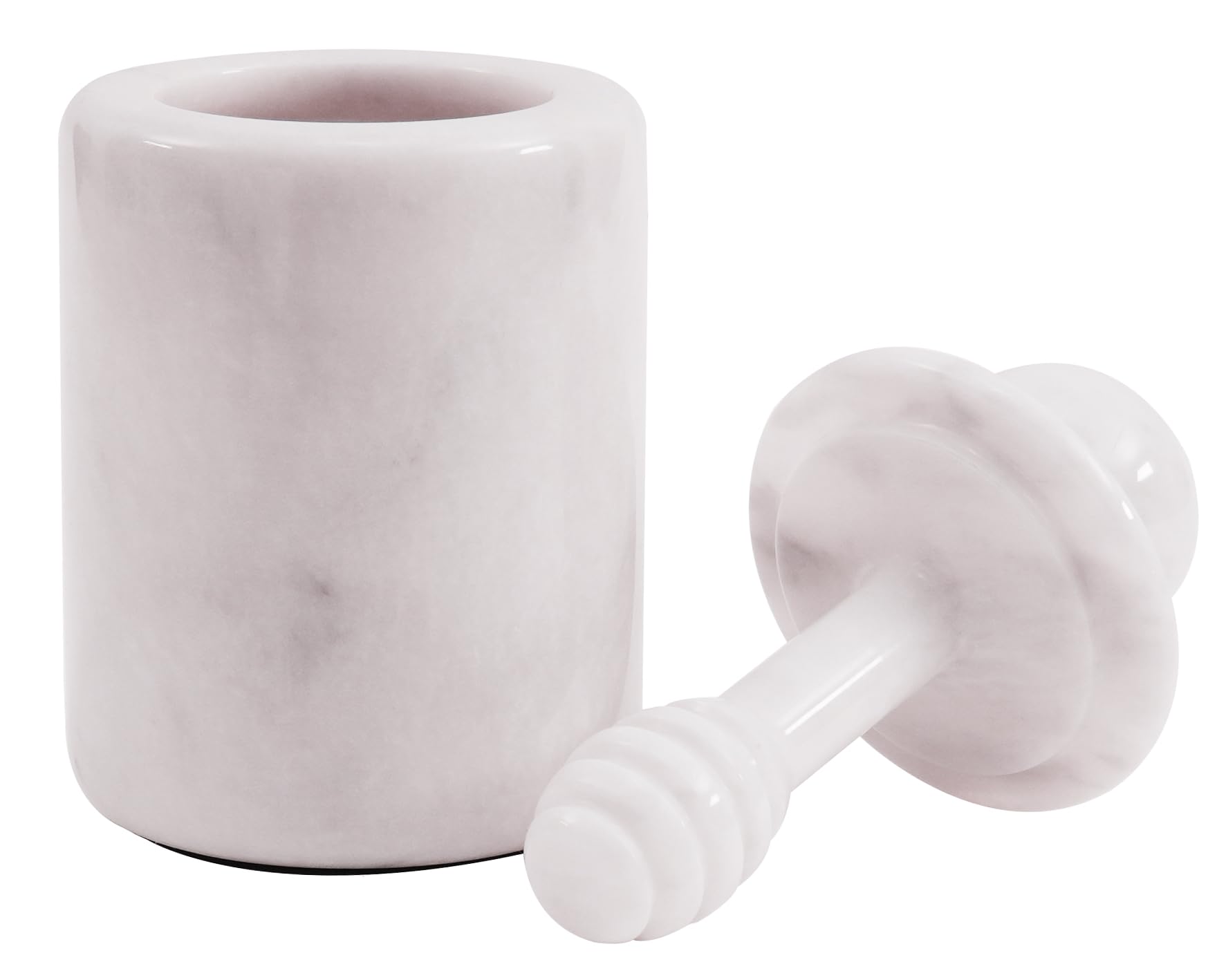 Premium Handmade White Marble Honey Pot with Lid & Dipper - 5.5
