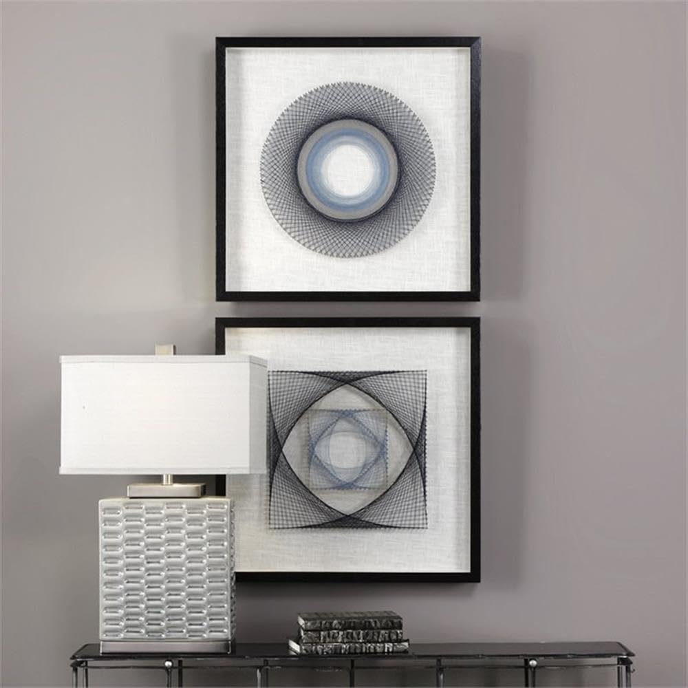 BOWERY HILL Modern 2-Piece Geometric String Wall Art Set - Abstract Home Decor for Living Room, Bedroom & Office Wall Decorations